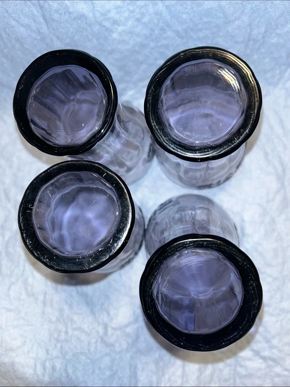 Set of 4 Coca Cola amethyst purple tint 16 oz. Glasses